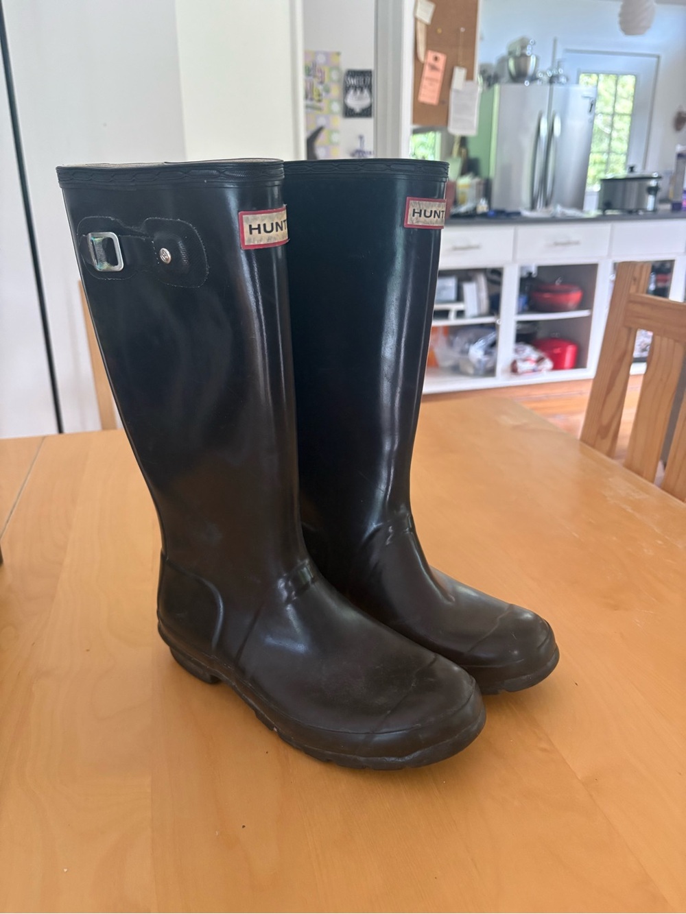 Hunter Kids Black Rain Boots girls 3